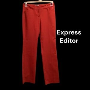 EXPRESS EDITOR RED SLACKS SIZE 4 WITH 32” INSEAM GENTLY WORN